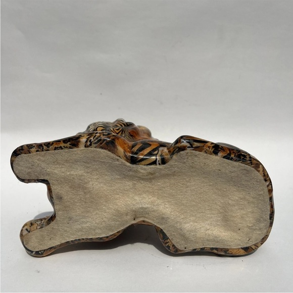 Pair Of La Vie Safari African Lion Patchwork Figurines Animal Print Decorative - Picture 10 of 11